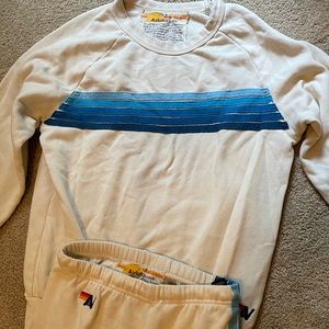 RARE AVIATOR NATION SET white and blue, size S